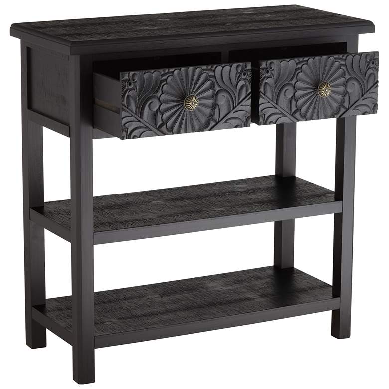 Mariel 31 1/2&quot; Wide Black 2-Drawer Console Table more views