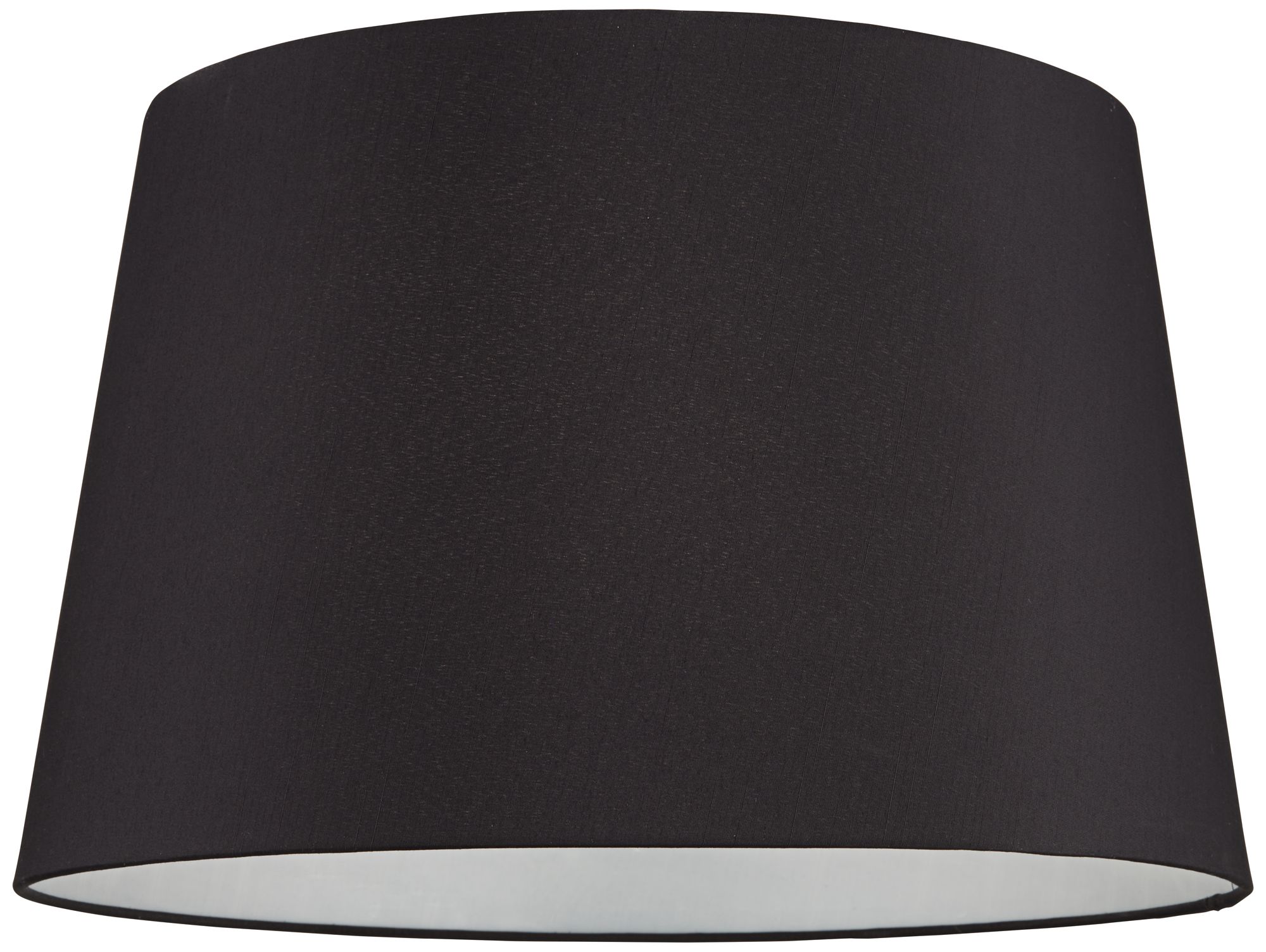 Black Faux Silk Tapered Drum Lamp Shade 14x17x11 (Spider) 96D48