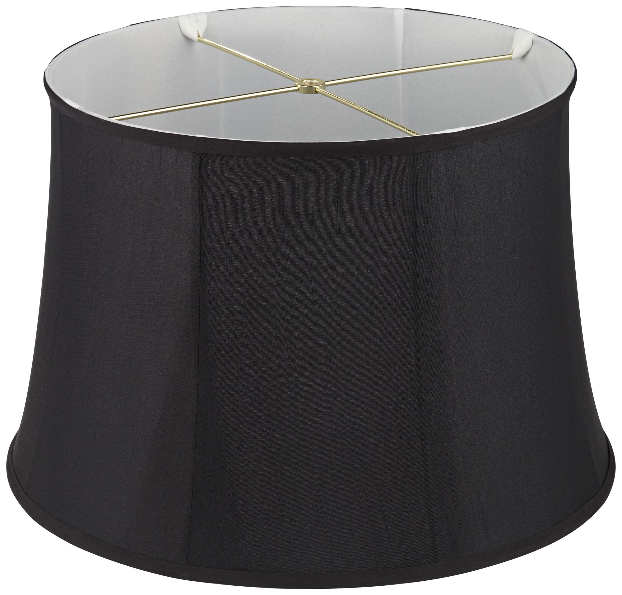 Black Faux Silk Tapered Drum Lamp Shade 15x18x12 (Spider) 96D63 Lamps Plus