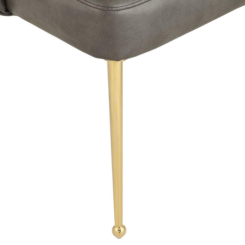Image 5 Kais Gray Faux Leather and Gold Legs Dining Chair more views