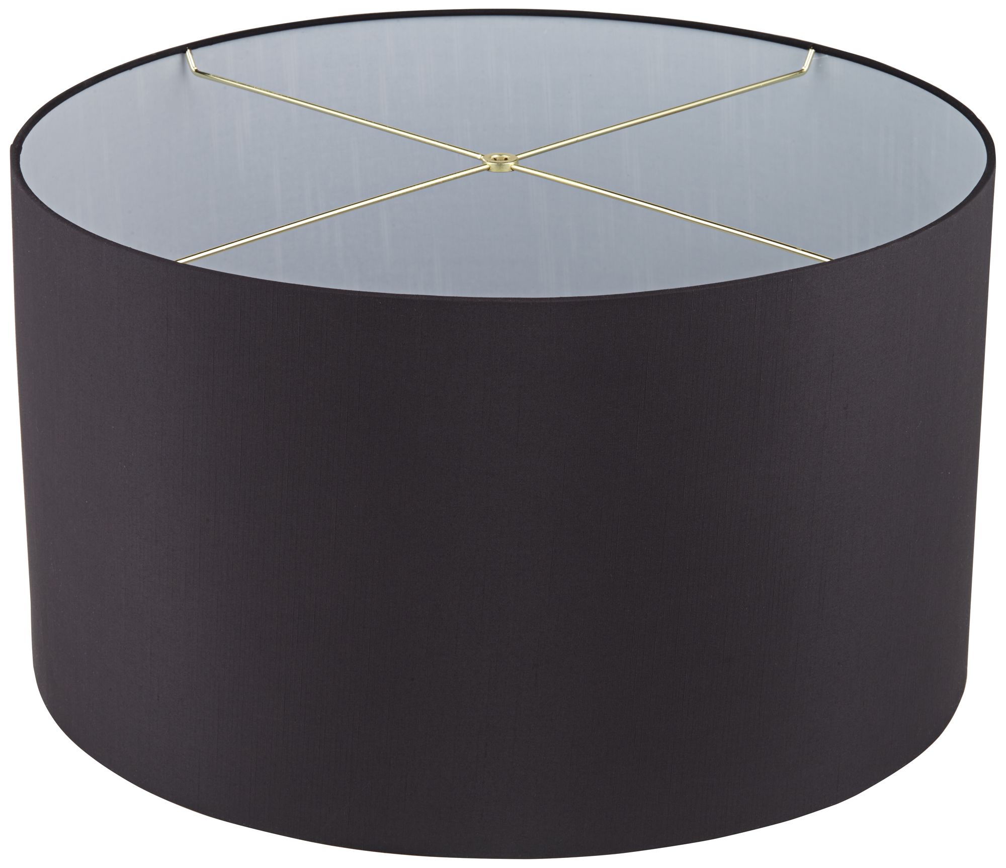 Black Faux Silk Hardback Drum Lamp Shade 23x23x13 (Spider) 96H37 Lamps Plus