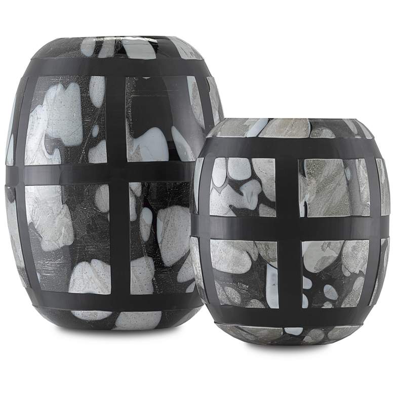 Image 4 Currey and Company Schiappa Black Glass Vases Set of 2 more views
