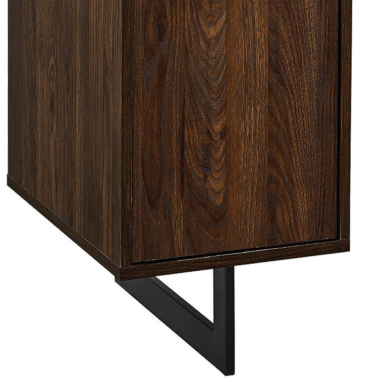 Image 4 Dark Walnut 54" Wide Wood Executive Desk with Dual Storage more views