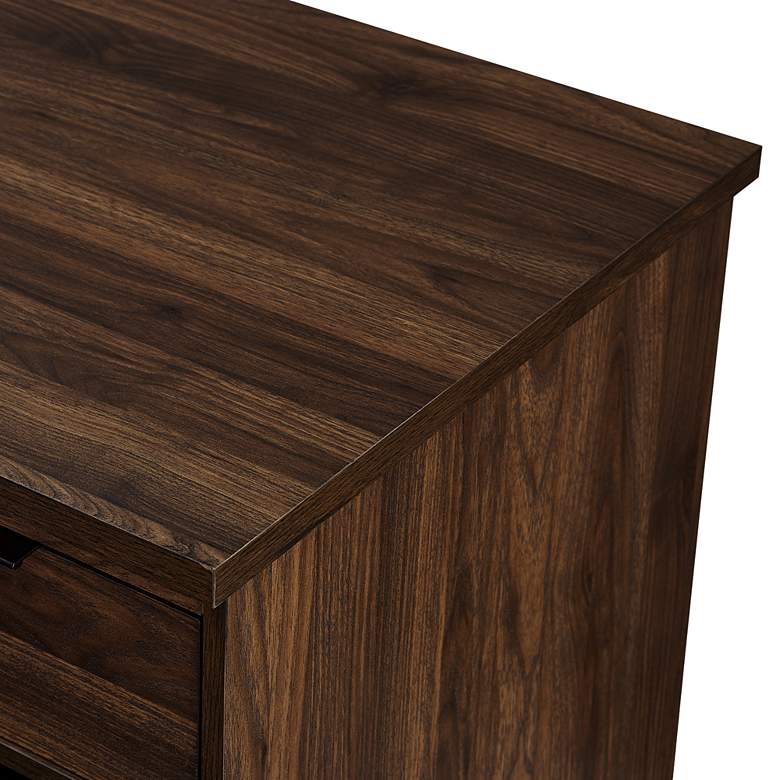 Image 5 Dark Walnut 54" Wide Wood Executive Desk with Dual Storage more views