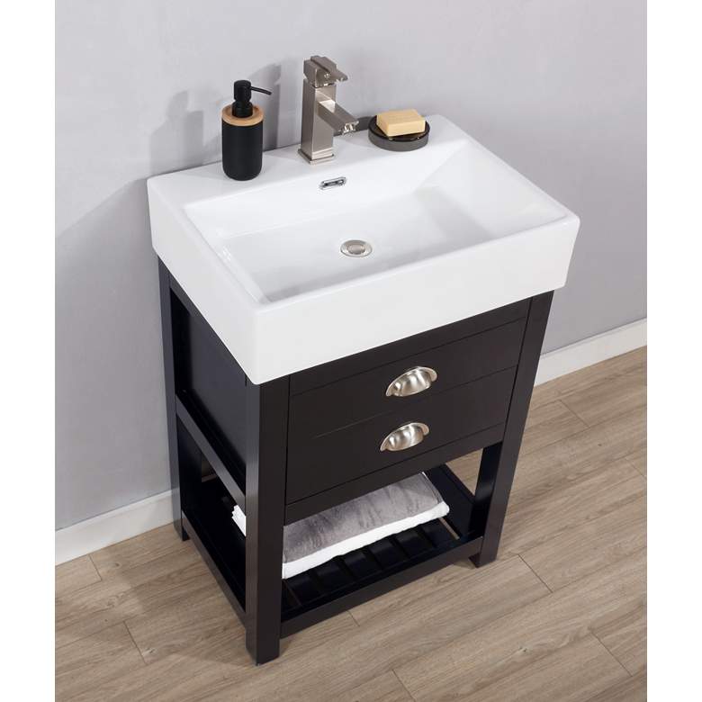 Gavin 24&quot; Wide Espresso Wood 1-Drawer Single Sink Vanity more views