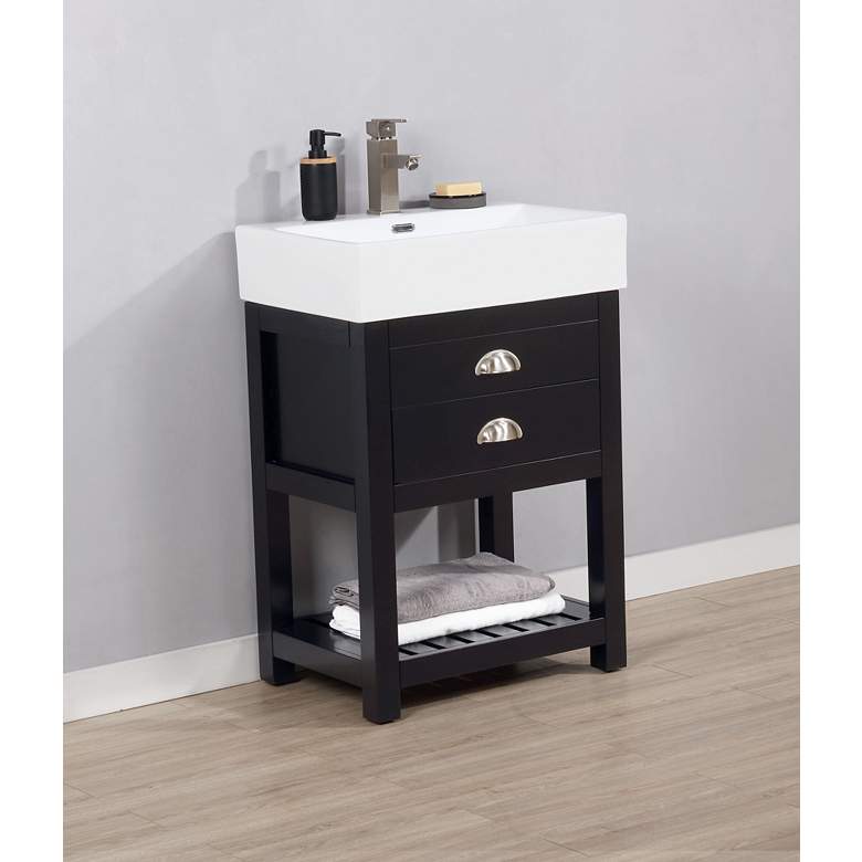 Gavin 24&quot; Wide Espresso Wood 1-Drawer Single Sink Vanity more views