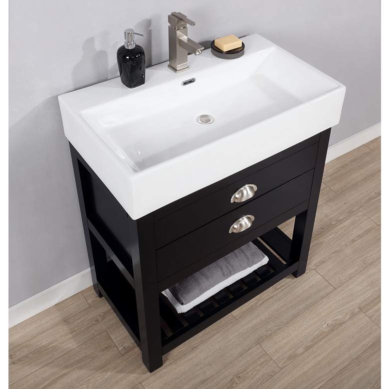 Gavin 30&quot; Wide Espresso Wood 1-Drawer Single Sink Vanity more views
