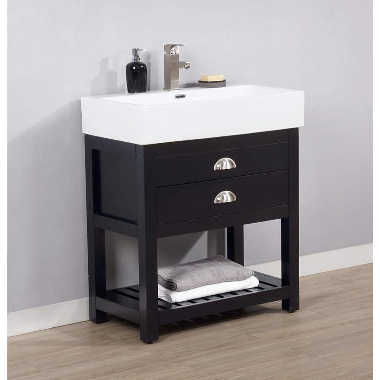 Gavin 30&quot; Wide Espresso Wood 1-Drawer Single Sink Vanity more views