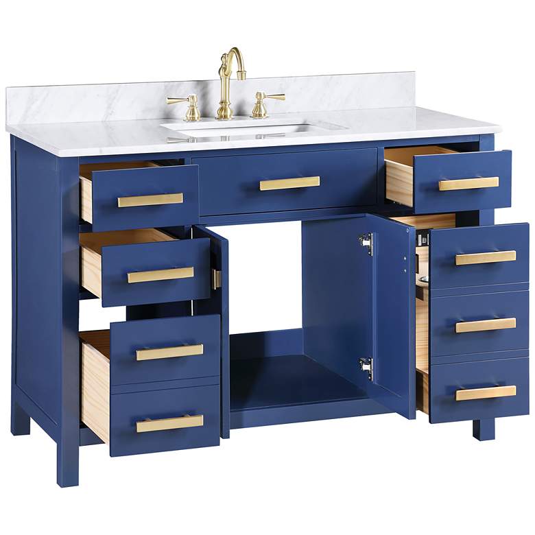 Valentino 48&quot; Wide Blue Wood 5-Drawer Single Sink Vanity more views