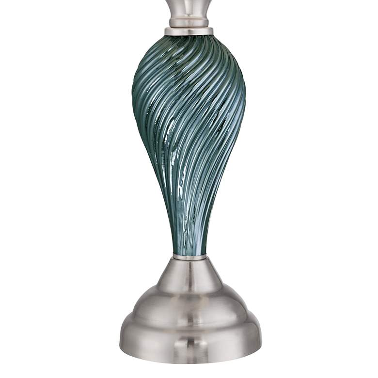 Image 3 Arden Green-Blue Glass Twist Blue Softback Table Lamps Set of 2 more views