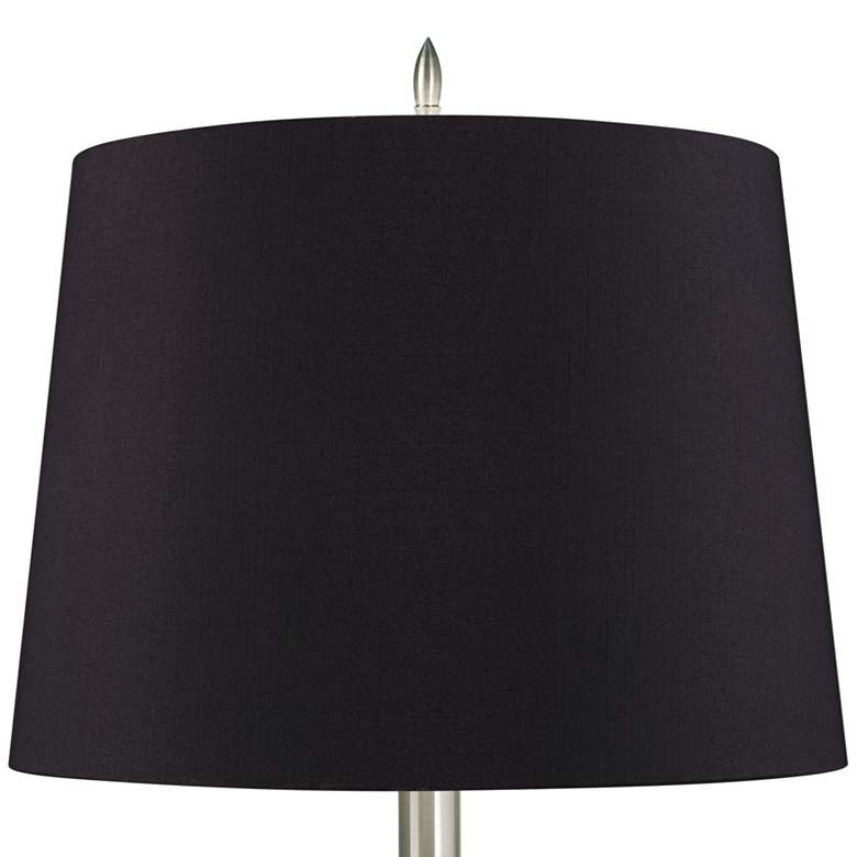 Brushed Nickel Black Shade Table Lamps Set of 2 - #96P06 | Lamps Plus