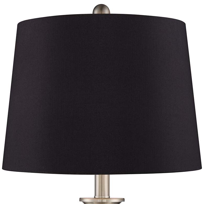 Image 2 Arden Brushed Nickel Twist Black Shade Table Lamps Set of 2 more views