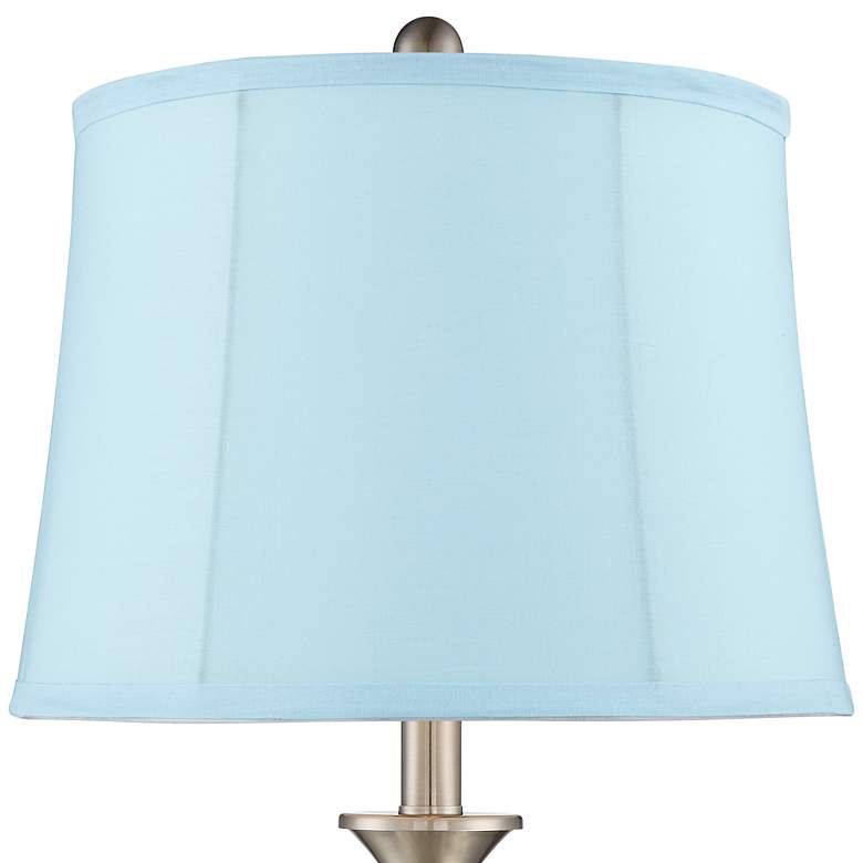 Image 2 Arden Brushed Nickel Twist Blue Softback Table Lamps Set of 2 more views