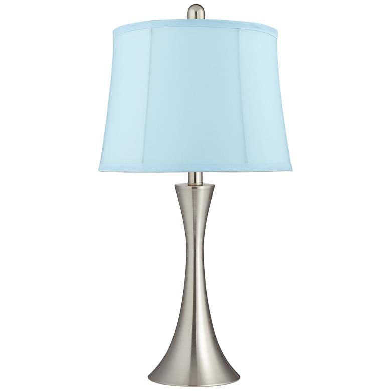 Image 5 Gerson Brushed Nickel LED Blue Softback Table Lamps Set of 4 more views