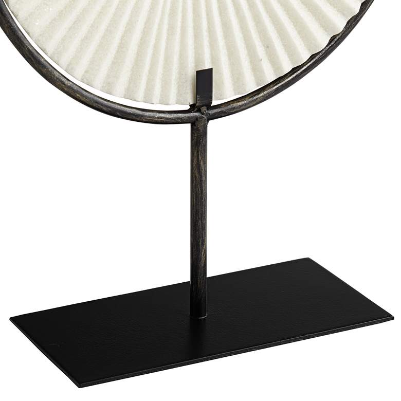 Image 3 Fan 15 3/4" High White and Black Metal Sculpture more views