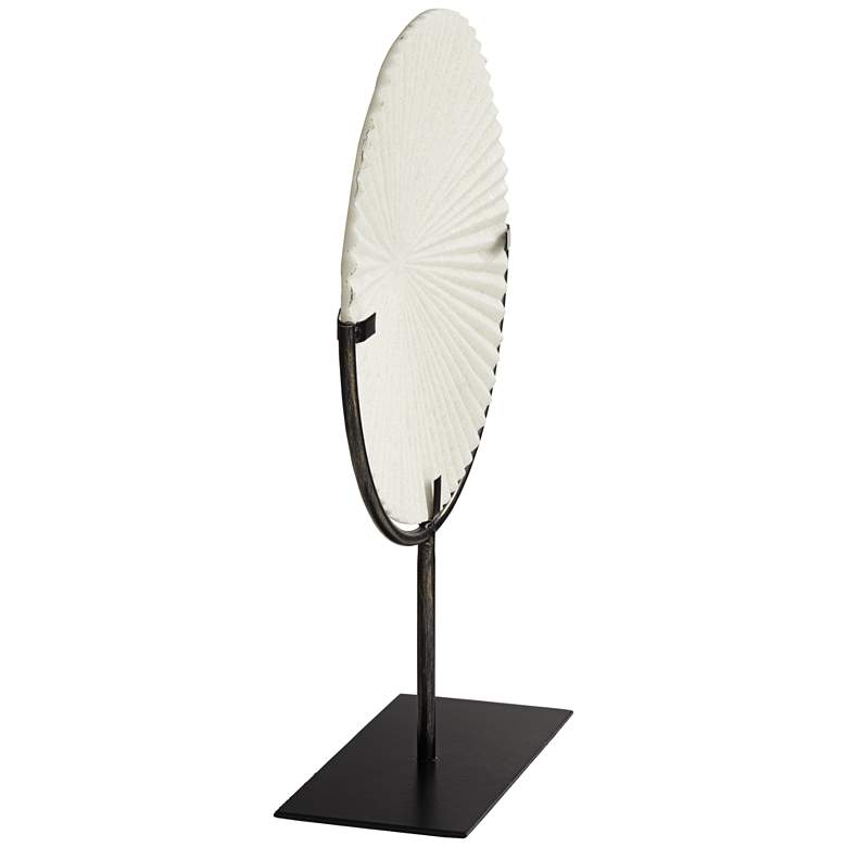 Image 5 Fan 15 3/4" High White and Black Metal Sculpture more views