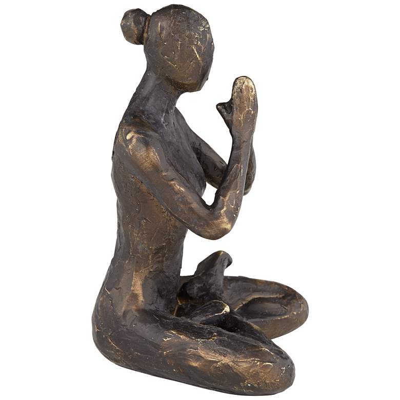 Image 4 Yoga Man in Lotus Pose 6 3/4" High Matte Bronze Statue more views