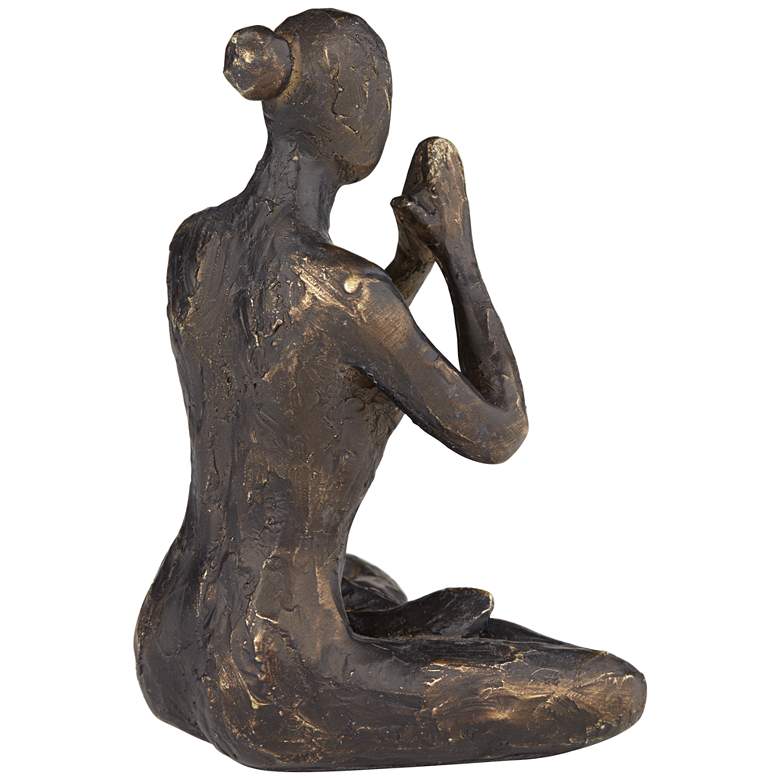 Image 5 Yoga Man in Lotus Pose 6 3/4" High Matte Bronze Statue more views