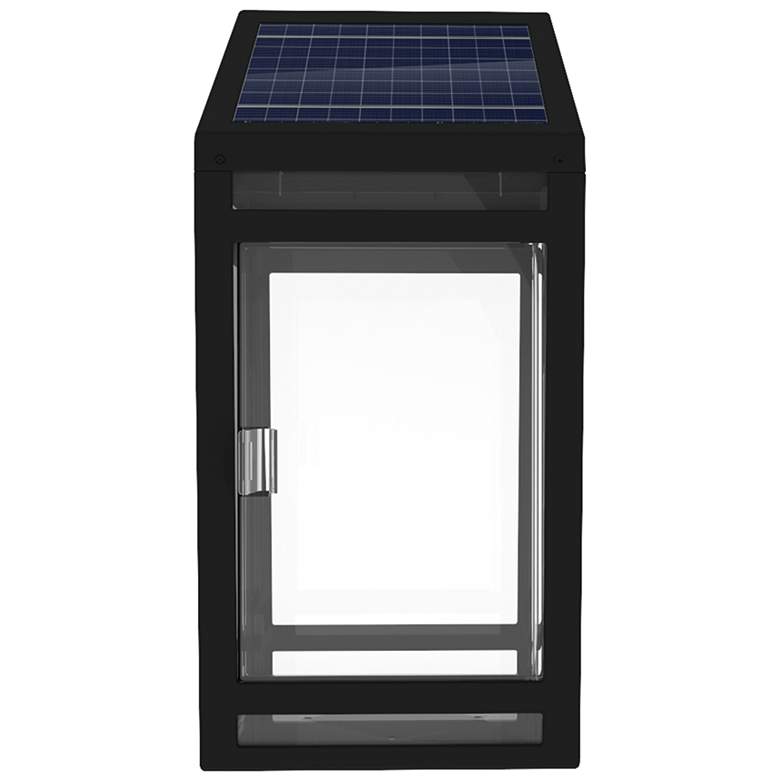 Raka 10 1/2&quot;H Black and Clear LED Solar Outdoor Wall Lantern more views