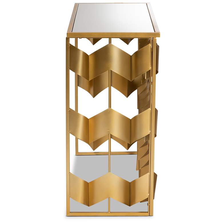 Vega 47 1/4&quot;W Gold and Mirrored Geometric Console Table more views