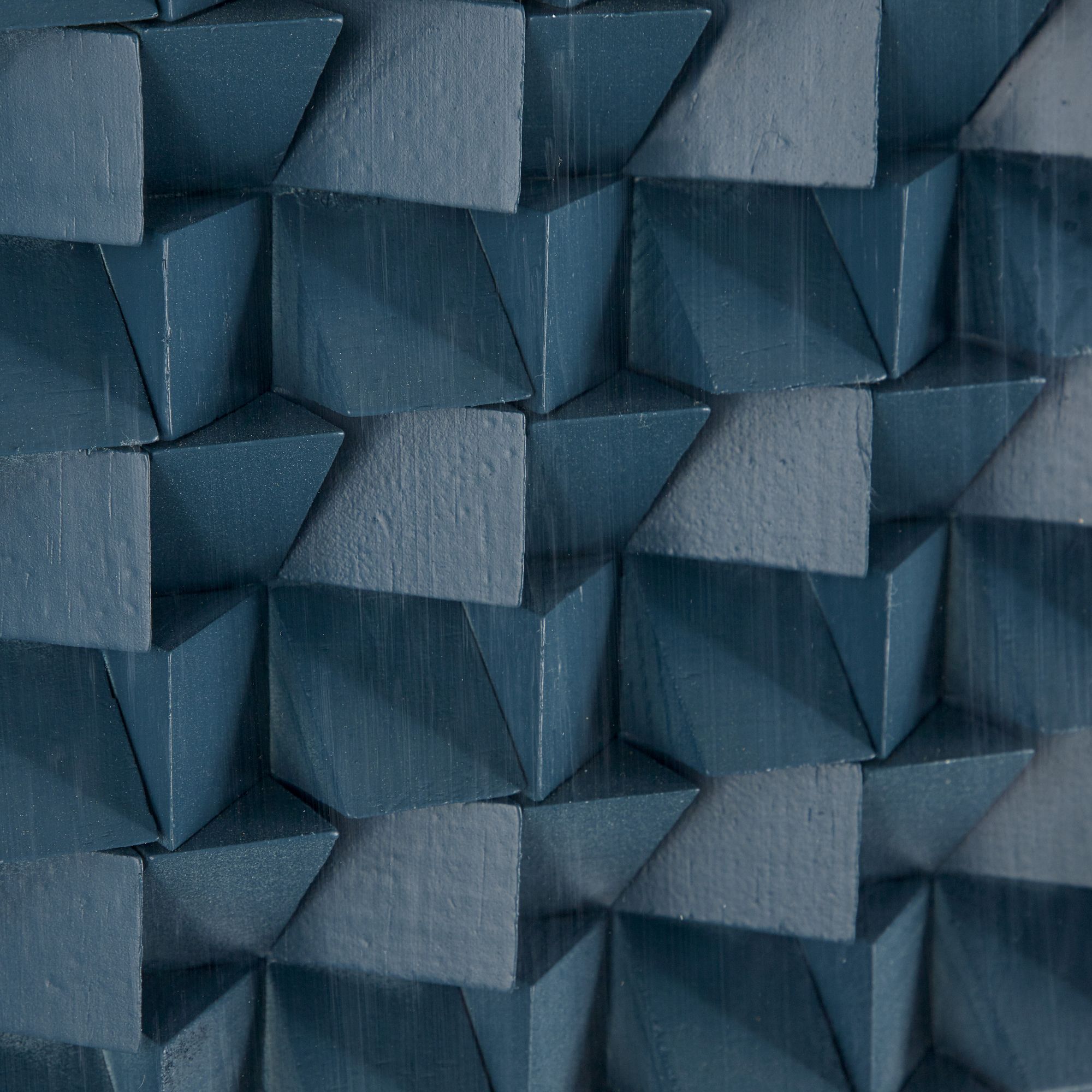 Blue and White Geometric 3D 39 3/4"H Shadow Box Wall Art 97G90