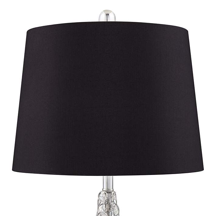 Sergio Chrome Usb Table Lamps With, Table Lamp With Black Square Shades