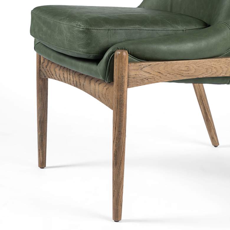 Braden Mid-Century Eden Sage Leather and Oak Dining Chair more views