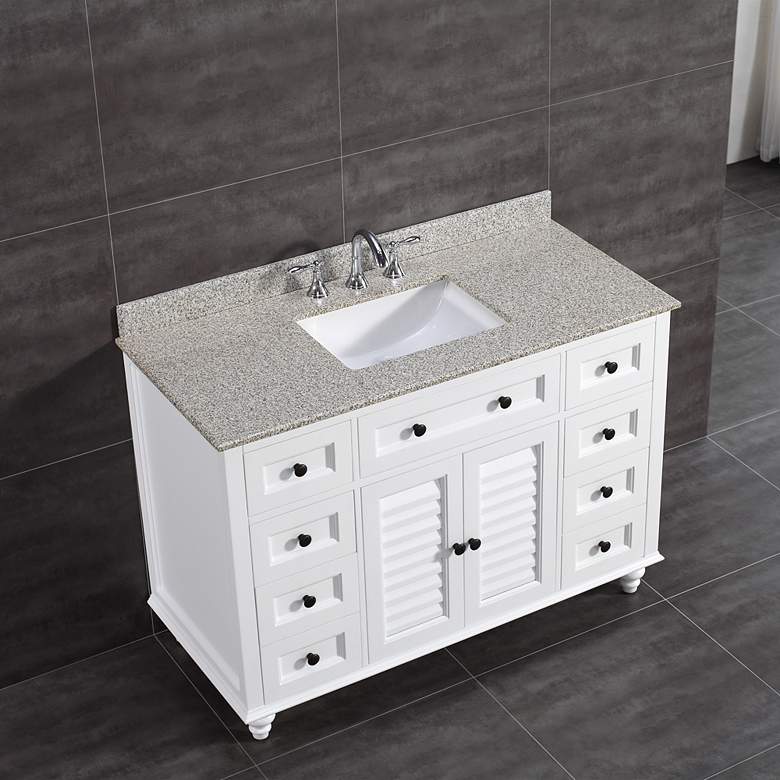 Heather 48&quot; Wide White 6-Drawer Single Sink Vanity more views