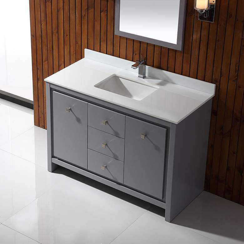 Kevin 48&quot; Wide Pebble Gray 2-Door Single Sink Vanity more views