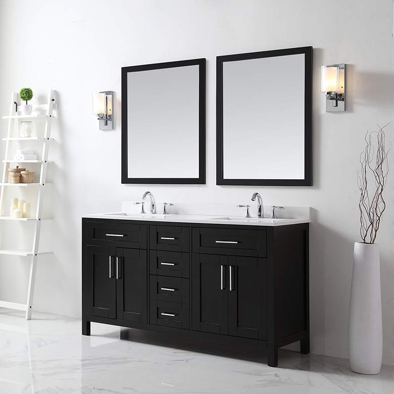 Tahoe 60&quot;W Espresso Double Sink Vanity Kit With 2 Mirrors more views