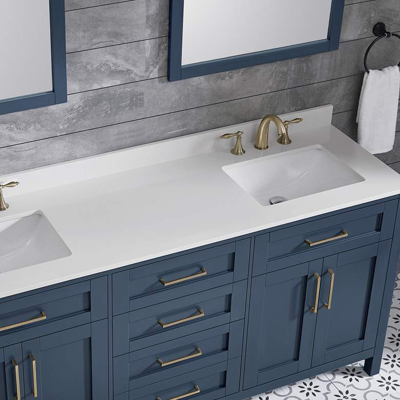 Tahoe 72&quot; Wide Blue Double Sink Vanity Kit With 2 Mirrors more views