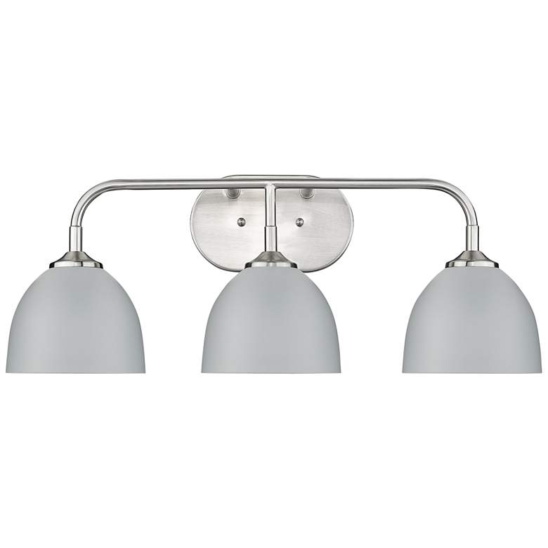 Zoey 24 1/2&quot; Wide Pewter and Matte Gray 3-Light Bath Light more views