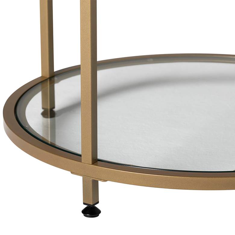 Camber 26&quot; Wide Glass and Gold Round End Table more views