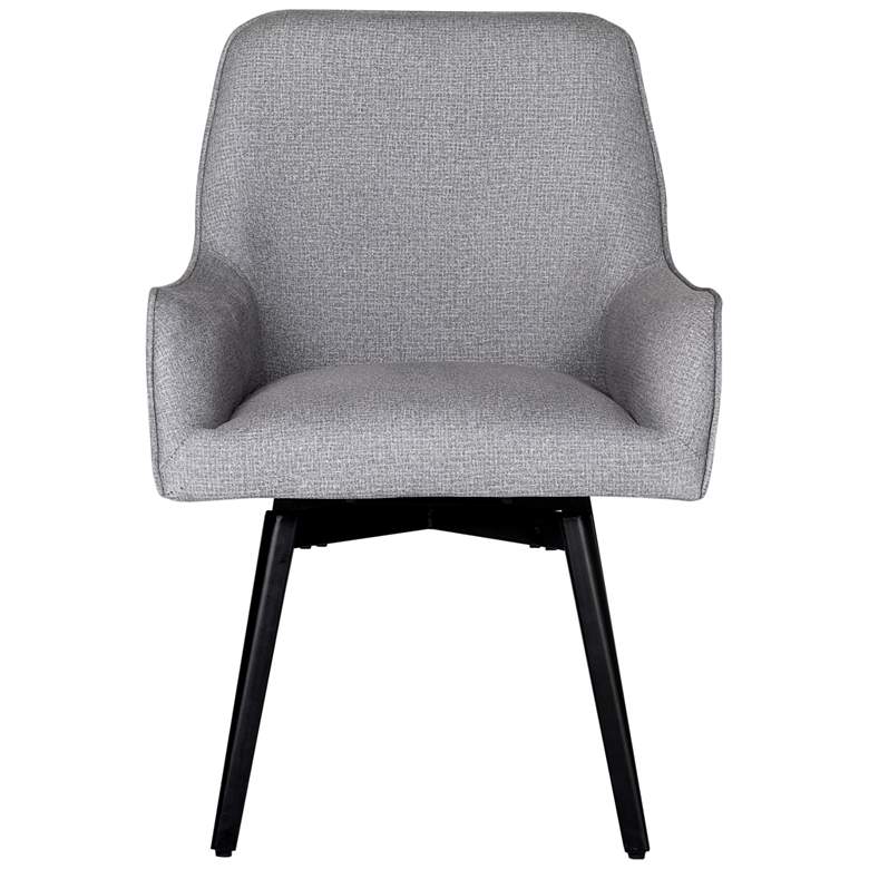 Image 4 Spire Heather Gray Fabric Luxe Swivel Accent Chair more views