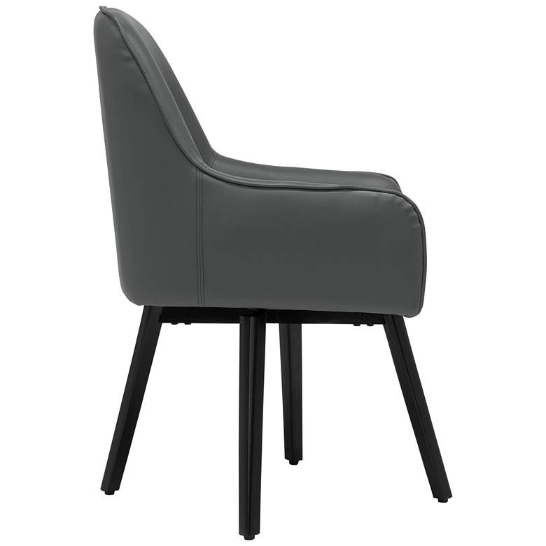 Image 5 Spire Smoke Gray Bonded Leather Swivel Accent Chair more views
