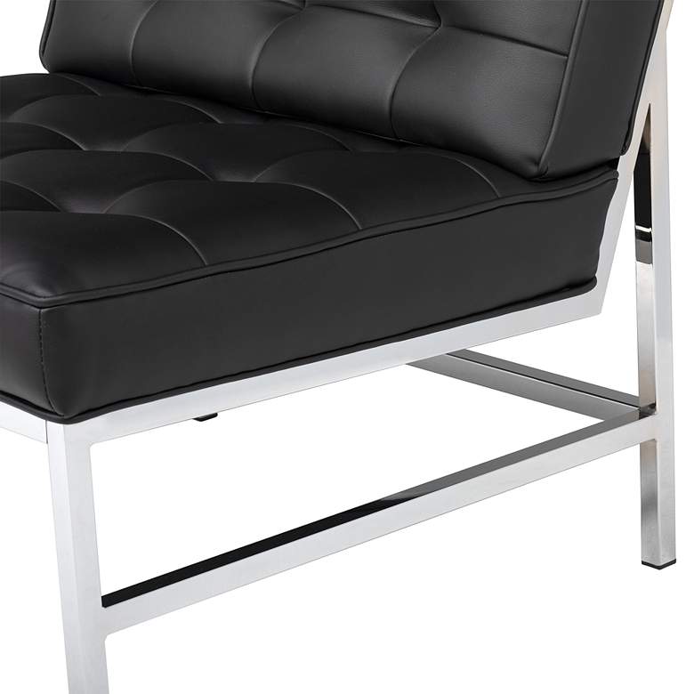 Ashlar Black Bonded Leather Tufted Accent Chair more views