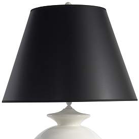 Wildwood Opus White Ceramic Accent Table Lamp with Black Shade more views