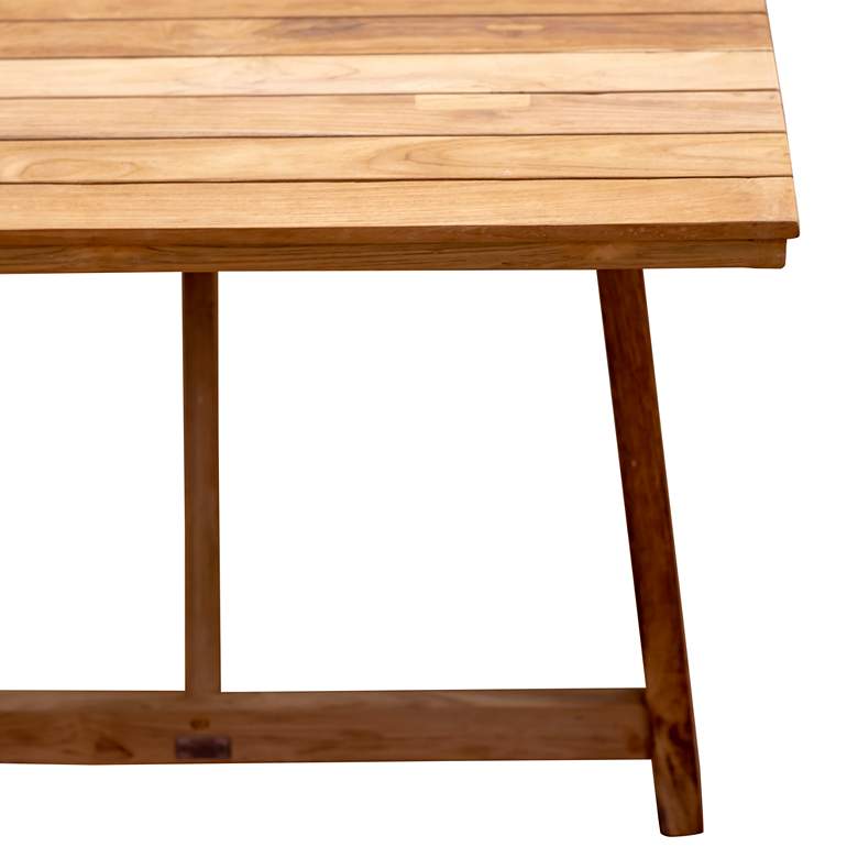 Klaire 79&quot; Wide Rectangular Teak Wood Patio Dining Table more views