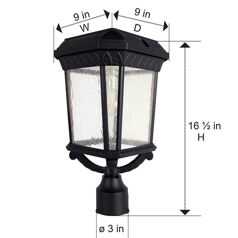 Image 3 Colonial 16 1/2" High Black Solar LED Outdoor Post Light more views