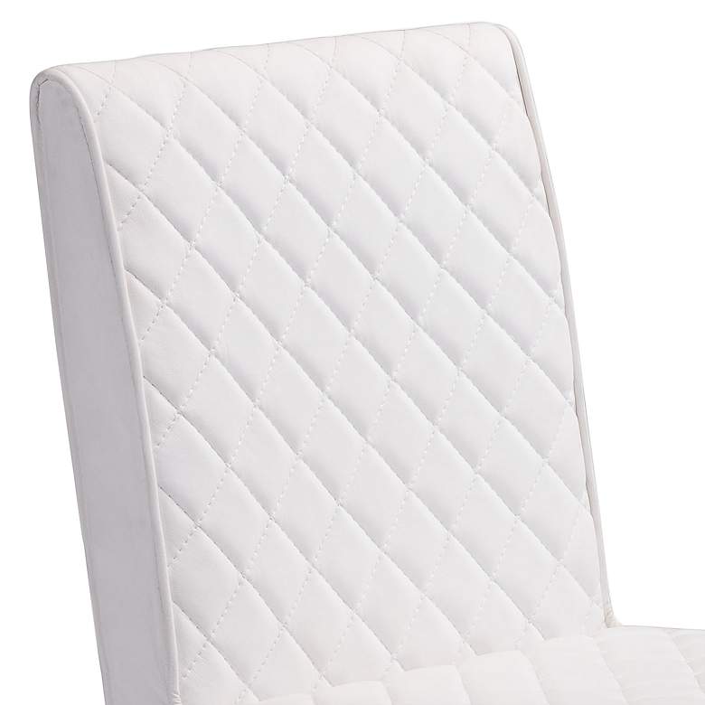 Zuo Quilt White Faux Leather Armless Dining Chairs Set of 2 more views