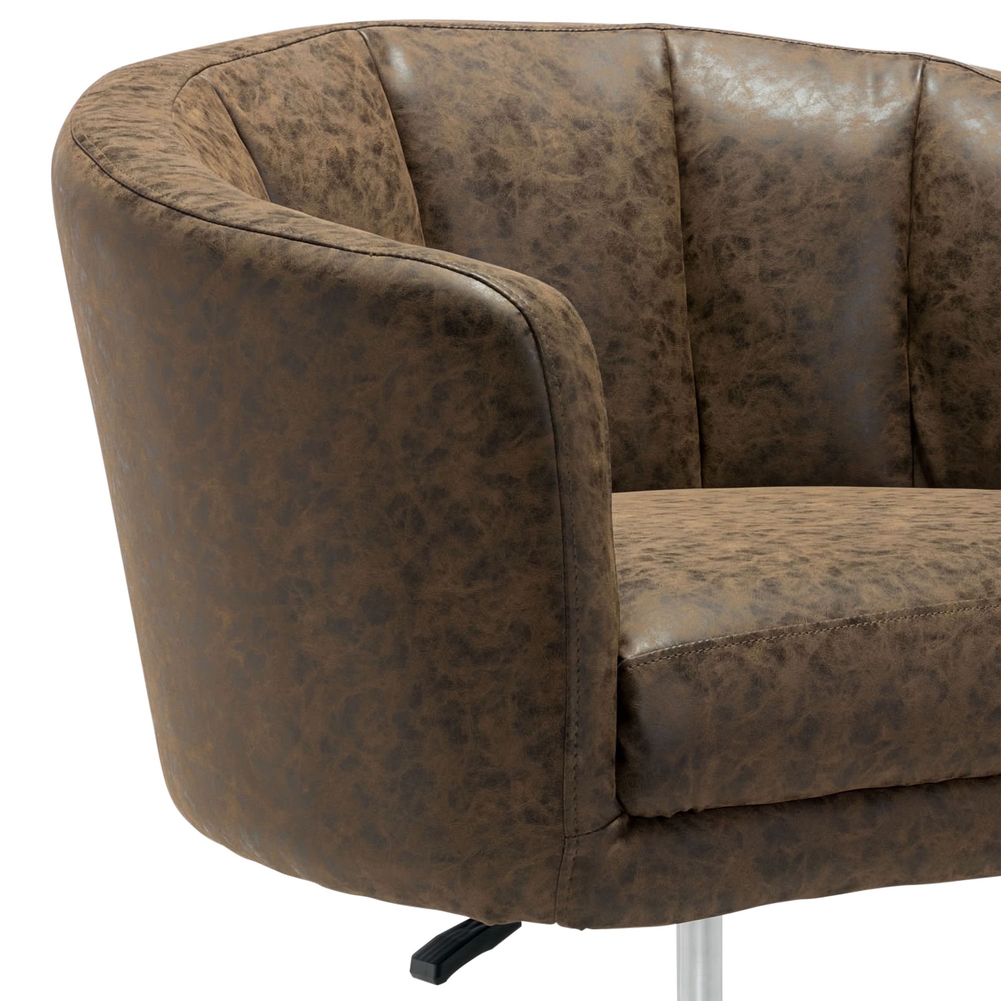 Zuo Wilshire Coffee Faux Leather Swivel Occasional Chair 99K36