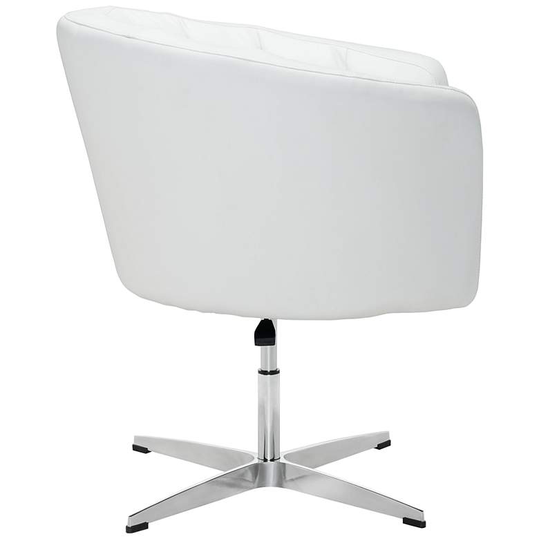Zuo Wilshire White Faux Leather Swivel Occasional Chair more views
