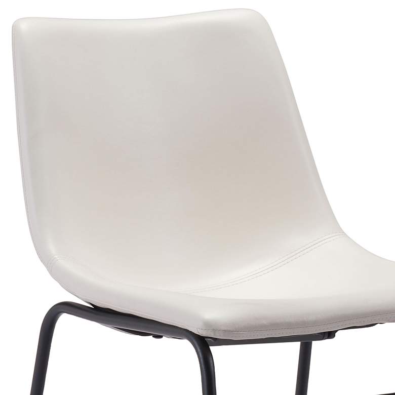 Image 2 Zuo Smart White Faux Leather Dining Chairs Set of 2 more views