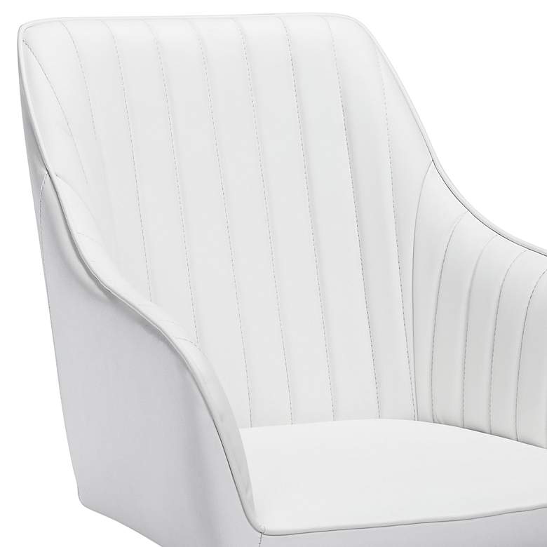 Curator White Faux Leather Adjustable Swivel Office Chair more views