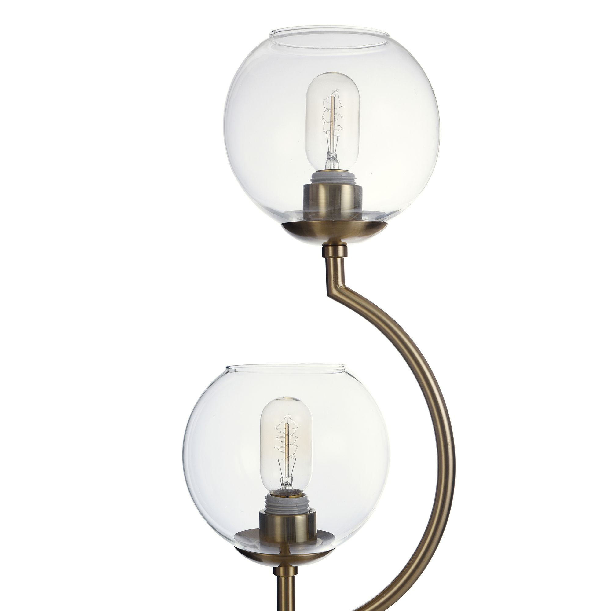 Bedford Brass Metal and Clear Glass Globe Uplight Table Lamp 99N31