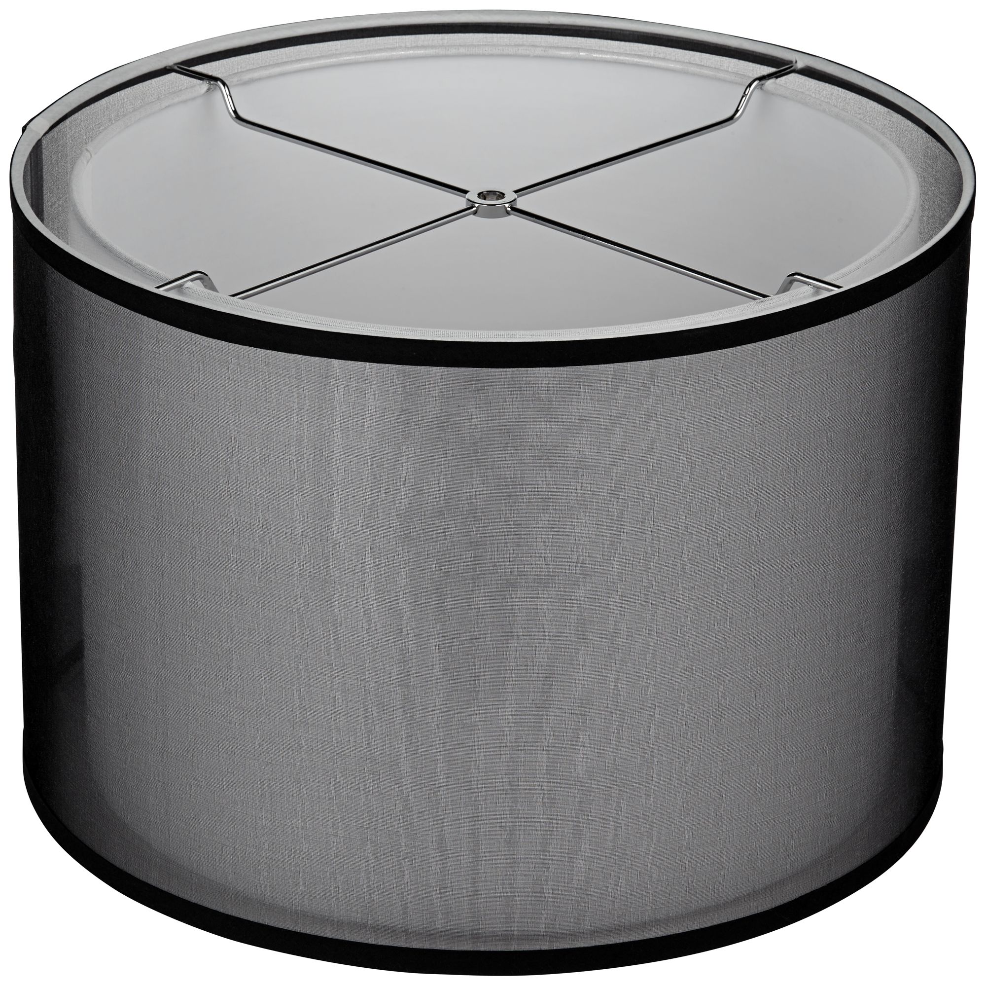 Black Organza Double Drum Lamp Shade 16x16x11 (Spider) 99X93 Lamps