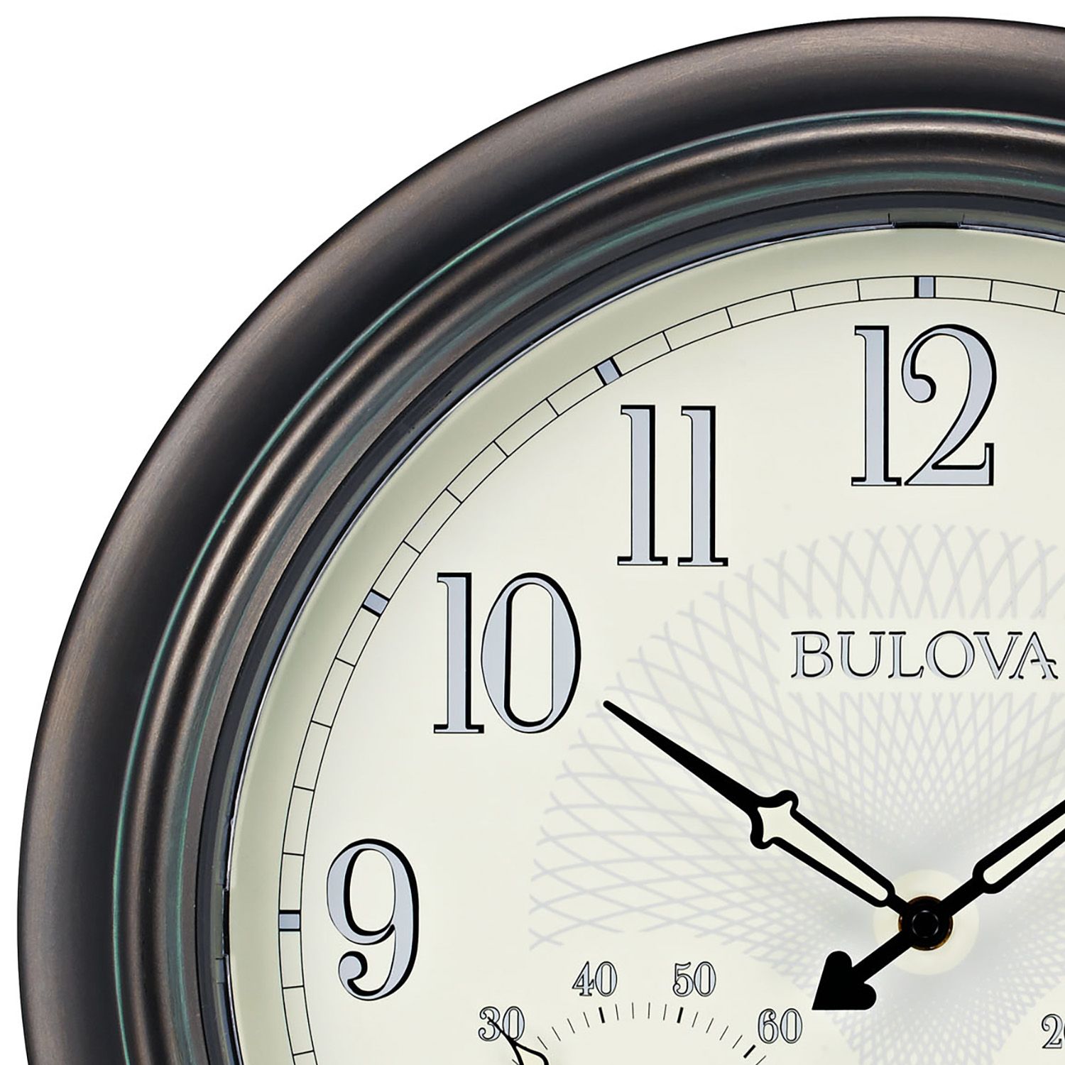 Bulova Weather Master Oiled Bronze 18" Round Wall Clock 9D496