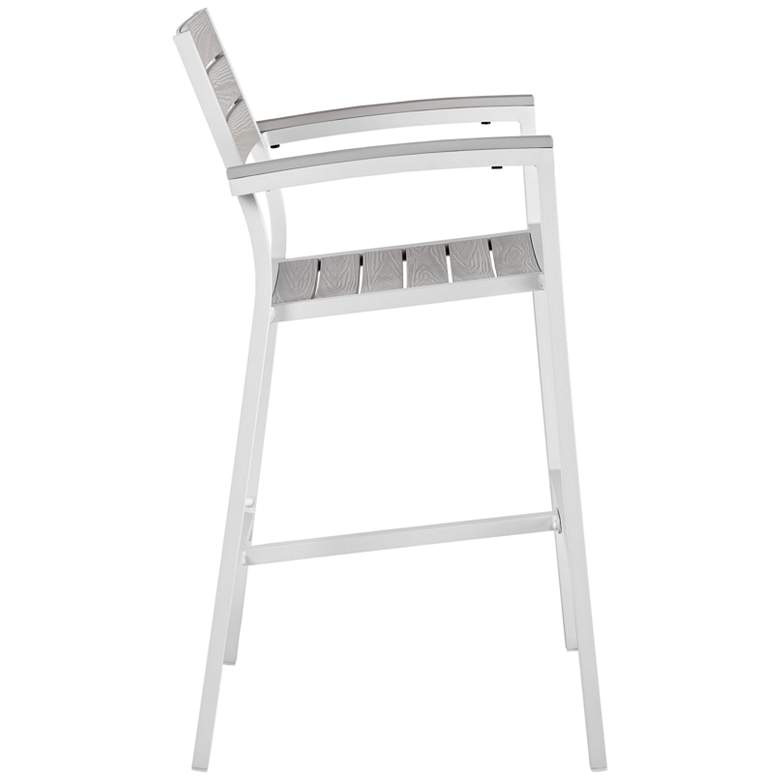 Maine 29&quot; White Light and Gray Outdoor Patio Barstool more views