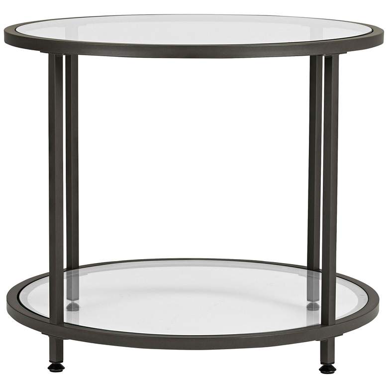 Studio Designs 26&quot; Wide Pewter Finish Round End Table more views