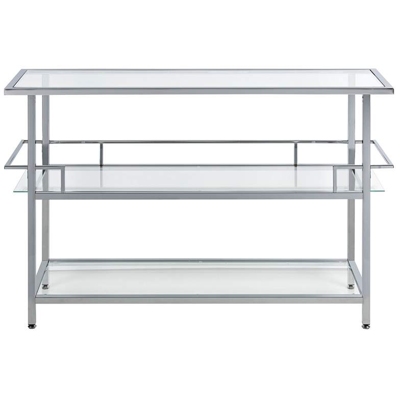 Portico 52&quot; Wide Chrome and Glass Modern Console Table more views